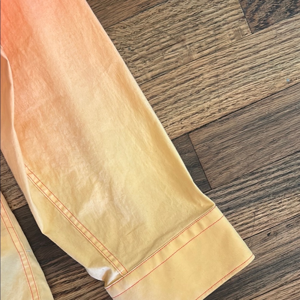 Express Orange Yellow Gradient Casual Button Down… - image 7